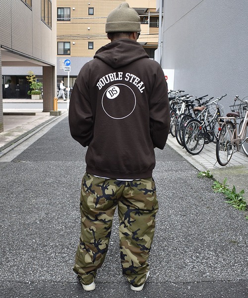 DOUBLE STEAL（ダブルスティール）の「DS Ball parker 裏起毛ZIPパーカー（パーカー・メンズ・ダークブラウン/ブラック/アッシュグレー・MEDIUM/LARGE/X-LARGE）」の17枚目の写真