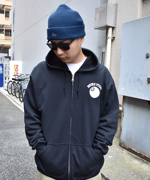 DOUBLE STEAL（ダブルスティール）の「DS Ball parker 裏起毛ZIPパーカー（パーカー・メンズ・ダークブラウン/ブラック/アッシュグレー・MEDIUM/LARGE/X-LARGE）」の14枚目の写真