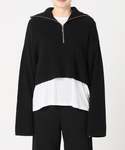 ✴︎新品✴︎ AP STUDIO オーヴァルスクエアハーフジップクロップドニット AP STUDIO（エーピーストゥディオ）の「《予約》【OVAL SQUARE