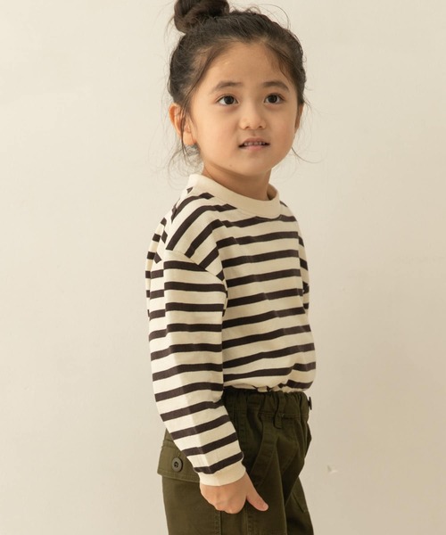 URBAN RESEARCH DOORS(アーバンリサーチドアーズ)の「コットンカラーボーダーロングTシャツ(KIDS)(Tシャツ/カットソー・キッズ・グレー系その他/ブルー系その他/ピンク系その他・120/105/150/135)」の2枚目の写真