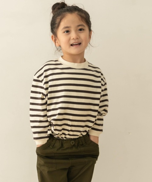 URBAN RESEARCH DOORS(アーバンリサーチドアーズ)の「コットンカラーボーダーロングTシャツ(KIDS)(Tシャツ/カットソー・キッズ・グレー系その他/ブルー系その他/ピンク系その他・120/105/150/135)」の4枚目の写真
