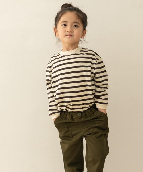 URBAN RESEARCH DOORS(アーバンリサーチドアーズ)の「コットンカラーボーダーロングTシャツ(KIDS)(Tシャツ/カットソー・キッズ・グレー系その他/ブルー系その他/ピンク系その他・120/105/150/135)」の5枚目の写真