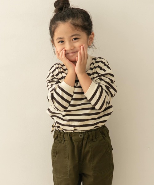 URBAN RESEARCH DOORS(アーバンリサーチドアーズ)の「コットンカラーボーダーロングTシャツ(KIDS)(Tシャツ/カットソー・キッズ・グレー系その他/ブルー系その他/ピンク系その他・120/105/150/135)」の6枚目の写真