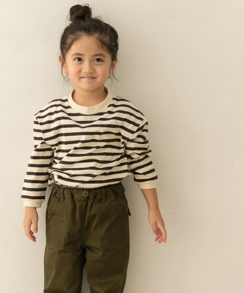 URBAN RESEARCH DOORS(アーバンリサーチドアーズ)の「コットンカラーボーダーロングTシャツ(KIDS)(Tシャツ/カットソー・キッズ・グレー系その他/ブルー系その他/ピンク系その他・120/105/150/135)」の7枚目の写真