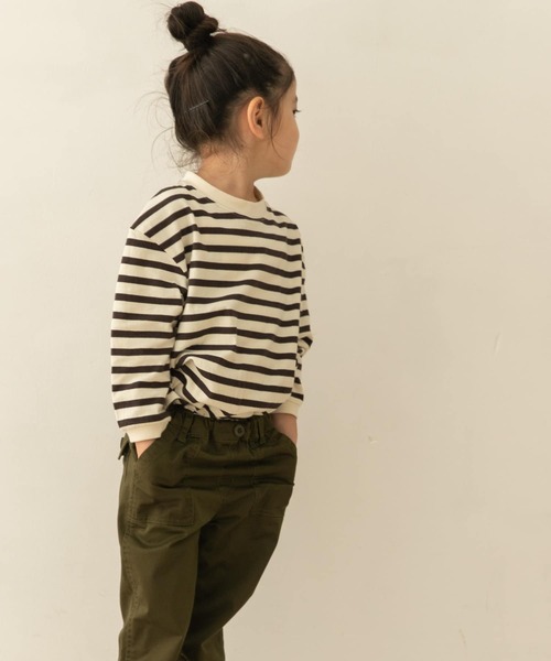 URBAN RESEARCH DOORS(アーバンリサーチドアーズ)の「コットンカラーボーダーロングTシャツ(KIDS)(Tシャツ/カットソー・キッズ・グレー系その他/ブルー系その他/ピンク系その他・120/105/150/135)」の9枚目の写真