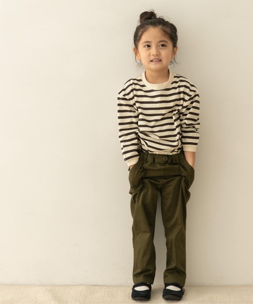 URBAN RESEARCH DOORS(アーバンリサーチドアーズ)の「コットンカラーボーダーロングTシャツ(KIDS)(Tシャツ/カットソー・キッズ・グレー系その他/ブルー系その他/ピンク系その他・120/105/150/135)」の10枚目の写真