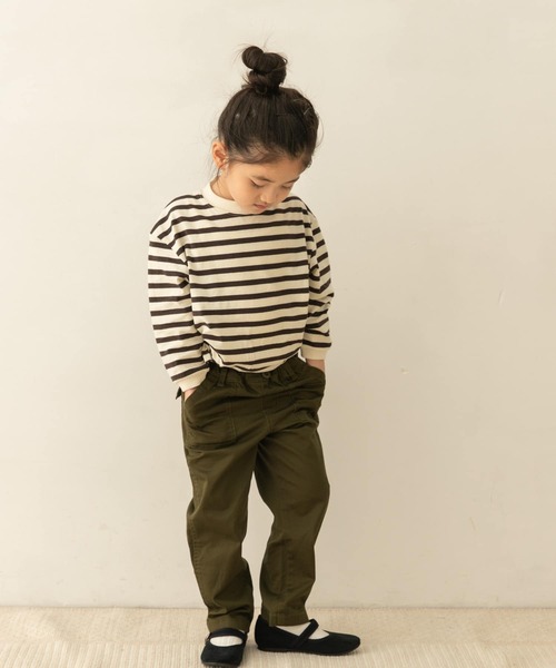 URBAN RESEARCH DOORS(アーバンリサーチドアーズ)の「コットンカラーボーダーロングTシャツ(KIDS)(Tシャツ/カットソー・キッズ・グレー系その他/ブルー系その他/ピンク系その他・120/105/150/135)」の15枚目の写真