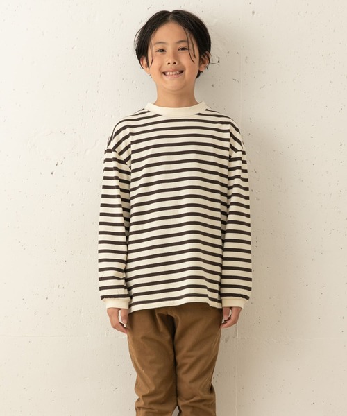 URBAN RESEARCH DOORS(アーバンリサーチドアーズ)の「コットンカラーボーダーロングTシャツ(KIDS)(Tシャツ/カットソー・キッズ・グレー系その他/ブルー系その他/ピンク系その他・120/105/150/135)」の19枚目の写真