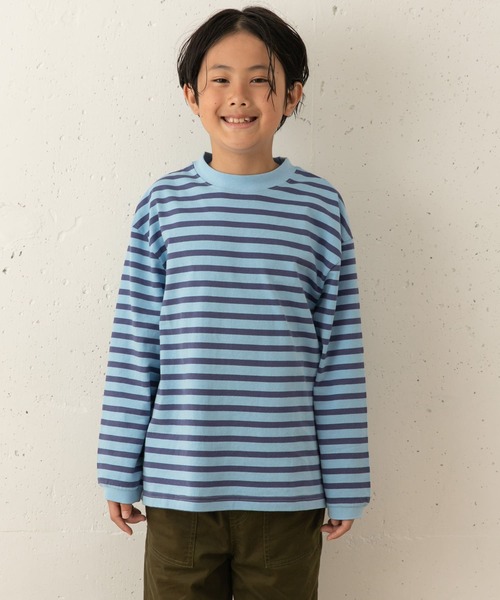 URBAN RESEARCH DOORS(アーバンリサーチドアーズ)の「コットンカラーボーダーロングTシャツ(KIDS)(Tシャツ/カットソー・キッズ・グレー系その他/ブルー系その他/ピンク系その他・120/105/150/135)」の22枚目の写真