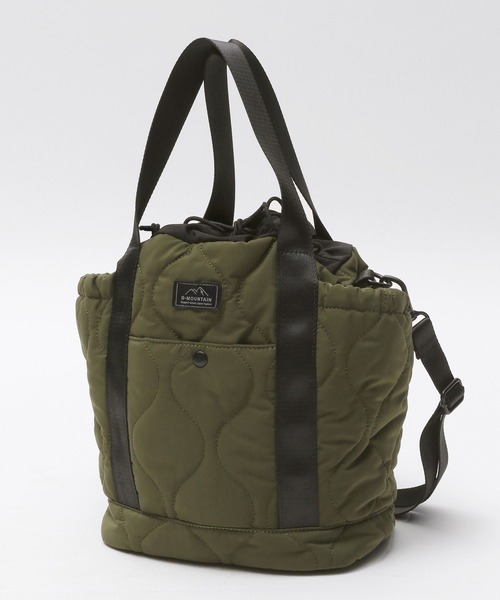 BAYFLOW(ベイフロー)の「2WAYキルティングキンチャク(ハンドバッグ・メンズ・ブラック/カーキ・ONE SIZE)」の2枚目の写真