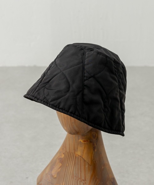 ear PAPILLONNER（イアパピヨネ）の「【SUM1 STYLE（スミスタイル）】キルティングハット（ハット・レディース・ブラック/キャメル・FREE）」の2枚目の写真