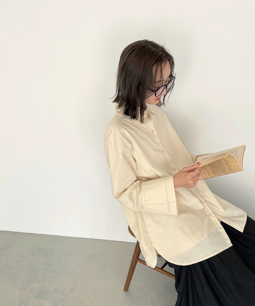 CLEIO（クレイオ）の「【CLEIO】ダブルカフスオーバーシャツ（シャツ/ブラウス・レディース・ピンクベージュ/アイボリー/マスタード・FREE）」の14枚目の写真