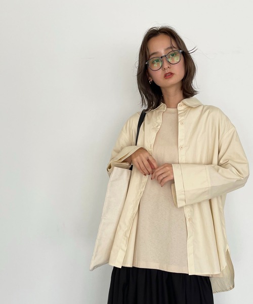 CLEIO（クレイオ）の「【CLEIO】ダブルカフスオーバーシャツ（シャツ/ブラウス・レディース・ピンクベージュ/アイボリー/マスタード・FREE）」の4枚目の写真