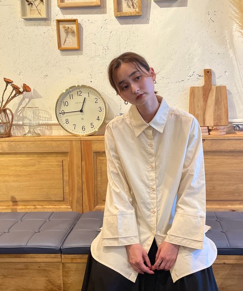 CLEIO（クレイオ）の「【CLEIO】ダブルカフスオーバーシャツ（シャツ/ブラウス・レディース・ピンクベージュ/アイボリー/マスタード・FREE）」の18枚目の写真