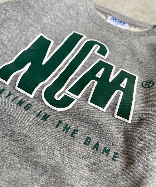 NCAA（エヌシーエーエー）の「【NCAA】ロゴトレーナー（100～140cm）（スウェット・キッズ・ホワイト/杢グレー・100/110/120/130/140）」の3枚目の写真