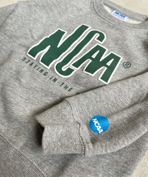 NCAA（エヌシーエーエー）の「【NCAA】ロゴトレーナー（100～140cm）（スウェット・キッズ・ホワイト/杢グレー・100/110/120/130/140）」の4枚目の写真