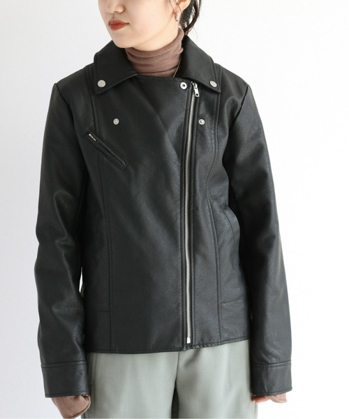 cepo（セポ）の「フェイクレザー ライダースジャケット　WEB限定（ライダースジャケット・レディース・ブラック/グレー・L）」の20枚目の写真