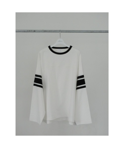 ulu（ウル）の「Raglan long sleeve big line t shirt（Tシャツ/カットソー・レディース・ブラック/グリーン・FREE）」の7枚目の写真
