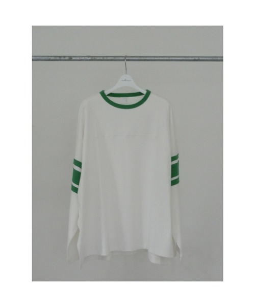 ulu（ウル）の「Raglan long sleeve big line t shirt（Tシャツ/カットソー・レディース・ブラック/グリーン・FREE）」の14枚目の写真