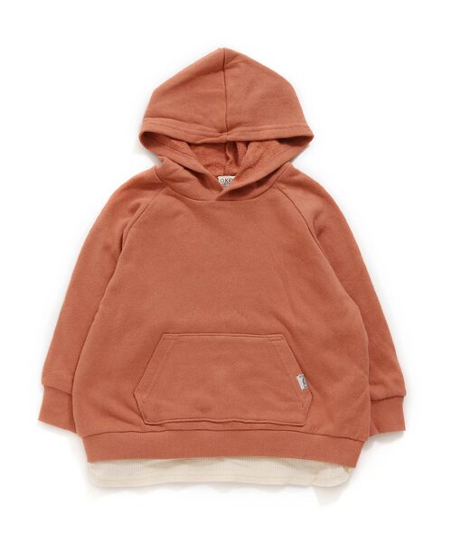 F.O.KIDS(エフオーキッズ)の「レイヤード風フーディー(パーカー・キッズ・レッド/チャコール/グリーン/ブルー/レインボー/ゴールド・100/120/80/90/140/95/110/130)」の1枚目の写真