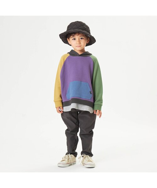 F.O.KIDS(エフオーキッズ)の「レイヤード風フーディー(パーカー・キッズ・レッド/チャコール/グリーン/ブルー/レインボー/ゴールド・100/120/80/90/140/95/110/130)」の7枚目の写真