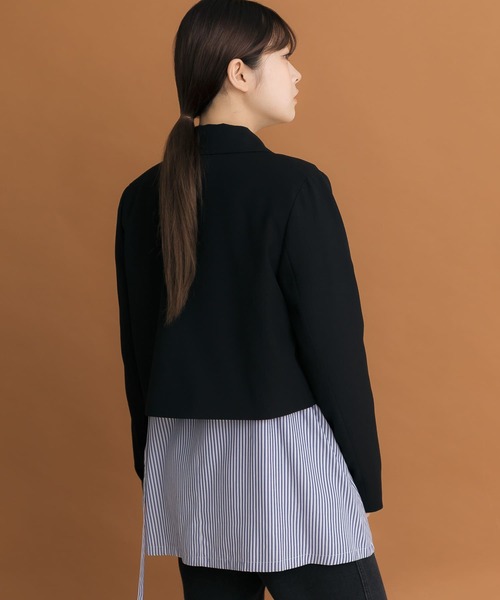 HEYUMM(ヘユム)の「ダブルボタンショートジャケット(その他アウター・レディース・モカ/ブラック/アイボリー・ONE)」の14枚目の写真