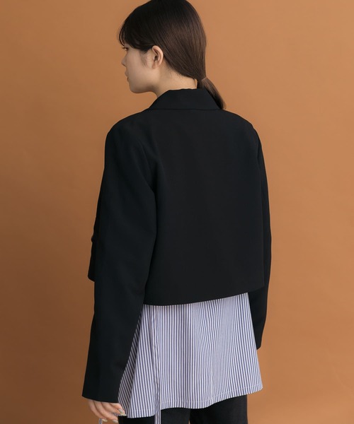 HEYUMM(ヘユム)の「ダブルボタンショートジャケット(その他アウター・レディース・モカ/ブラック/アイボリー・ONE)」の15枚目の写真