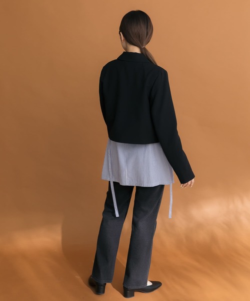 HEYUMM(ヘユム)の「ダブルボタンショートジャケット(その他アウター・レディース・モカ/ブラック/アイボリー・ONE)」の19枚目の写真