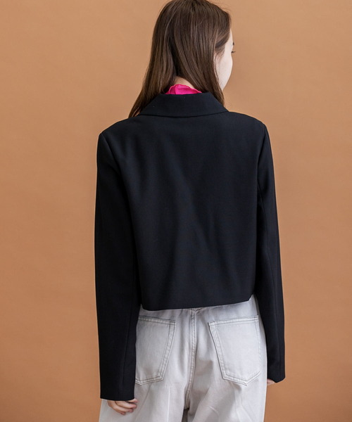 HEYUMM(ヘユム)の「ダブルボタンショートジャケット(その他アウター・レディース・モカ/ブラック/アイボリー・ONE)」の21枚目の写真