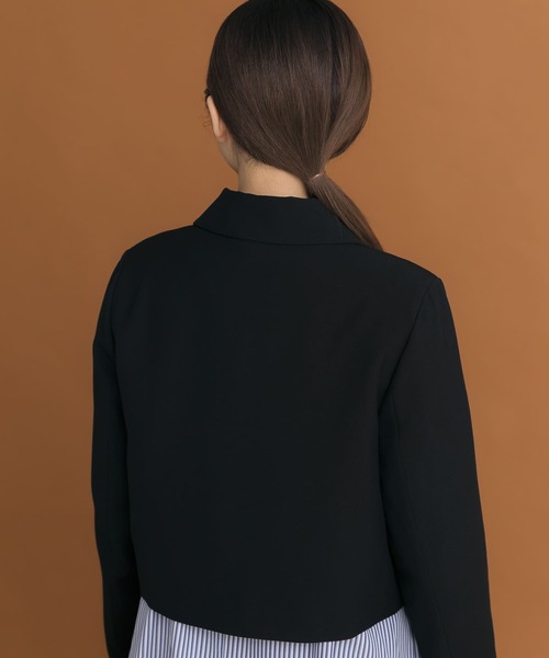 HEYUMM(ヘユム)の「ダブルボタンショートジャケット(その他アウター・レディース・モカ/ブラック/アイボリー・ONE)」の6枚目の写真