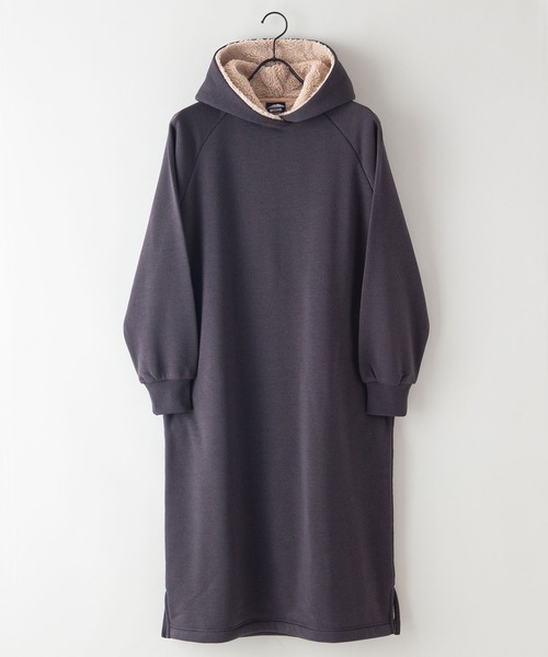 OUTDOOR PRODUCTS APPAREL(アウトドアプロダクツアパレル)の「身頃ボア ワンピース(ワンピース・レディース・スミクロ/ライトグリーン/ネイビー/ベージュ・MEDIUM/LARGE)」の2枚目の写真