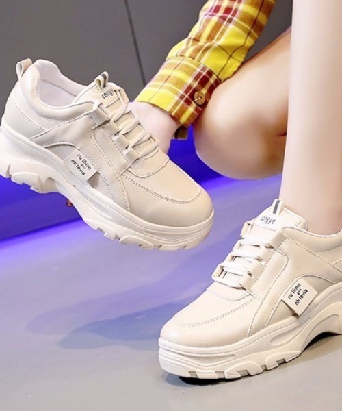 Auntie Rosa（アンティローザ）の「韓国風厚底スニーカー（スニーカー・レディース・アイボリー/ホワイト・35inch/36inch/38inch/37inch/39inch）」の4枚目の写真