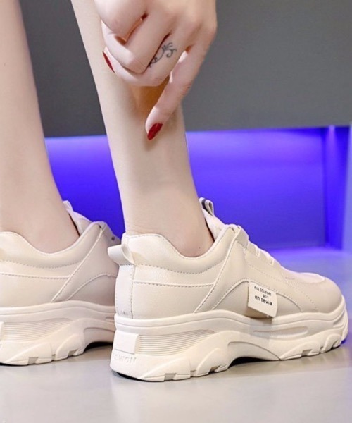 Auntie Rosa（アンティローザ）の「韓国風厚底スニーカー（スニーカー・レディース・アイボリー/ホワイト・35inch/36inch/38inch/37inch/39inch）」の7枚目の写真