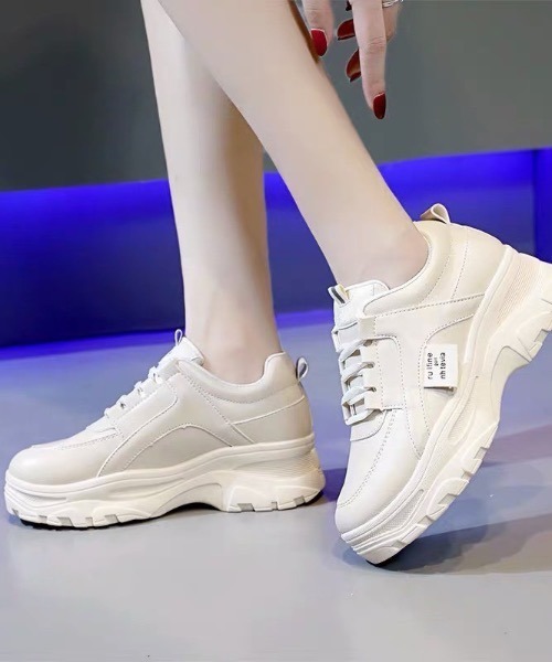 Auntie Rosa（アンティローザ）の「韓国風厚底スニーカー（スニーカー・レディース・アイボリー/ホワイト・35inch/36inch/38inch/37inch/39inch）」の9枚目の写真