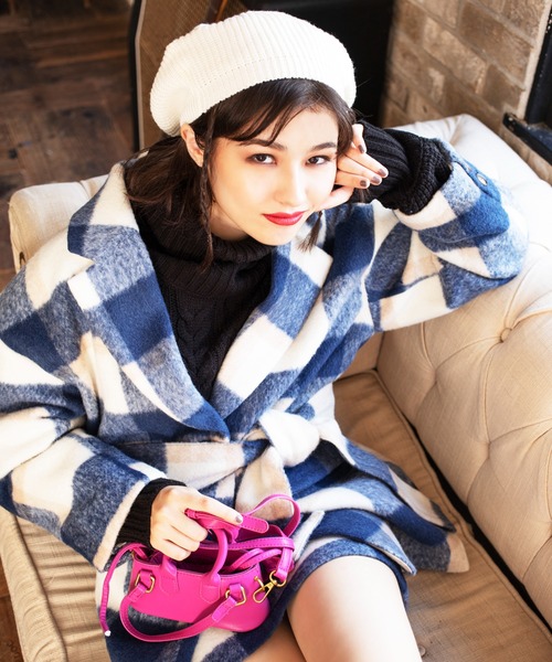 SPIRALGIRL（スパイラルガール）の「チェック柄オーバージャケット（テーラードジャケット・レディース・ブルー系/グレー系・FREE）」の2枚目の写真