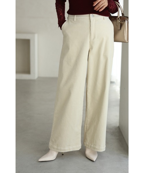 cawaii(カワイイ)の「冬のあったかコーデュロイワイドパンツ(その他パンツ・レディース・グレー/ホワイト・L/M)」の2枚目の写真