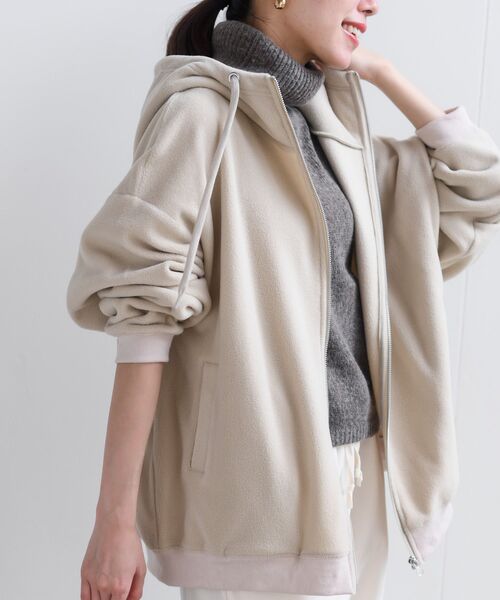 rps（アールピーエス）の「フリースＢＩＧＺＩＰパーカー（パーカー・レディース・アイボリー/ブラック/カーキ/ベージュ・フリー）」の2枚目の写真