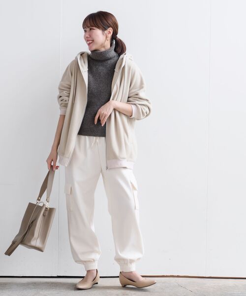 rps（アールピーエス）の「フリースＢＩＧＺＩＰパーカー（パーカー・レディース・アイボリー/ブラック/カーキ/ベージュ・フリー）」の5枚目の写真