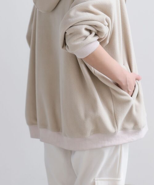 rps（アールピーエス）の「フリースＢＩＧＺＩＰパーカー（パーカー・レディース・アイボリー/ブラック/カーキ/ベージュ・フリー）」の12枚目の写真