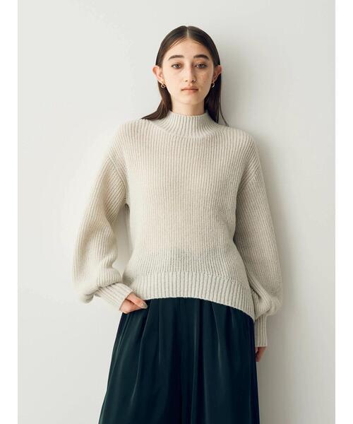 ボリューム袖ラメニット