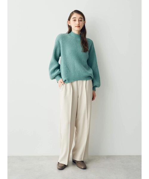 ボリューム袖ラメニット