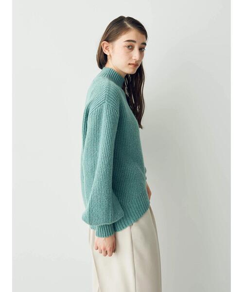 ボリューム袖ラメニット