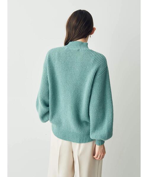 ボリューム袖ラメニット