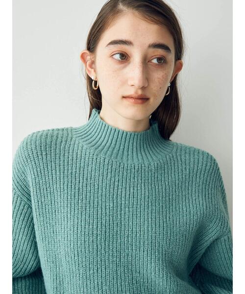 ボリューム袖ラメニット