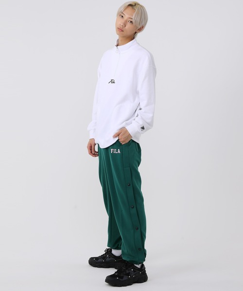 FILA(フィラ)の「FILA/フィラ ワンポイント ロゴ刺繍 ウエストゴム サイドスナップ ルーズシルエット イージーパンツ スウェットパンツ 裏毛(スウェットパンツ・メンズ・アッシュグレー/スミクロ/ケリー・S/M/L)」の4枚目の写真