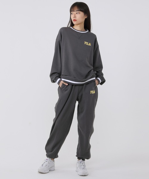 FILA(フィラ)の「FILA/フィラ ワンポイント ロゴ刺繍 ウエストゴム サイドスナップ ルーズシルエット イージーパンツ スウェットパンツ 裏毛(スウェットパンツ・メンズ・アッシュグレー/スミクロ/ケリー・S/M/L)」の20枚目の写真
