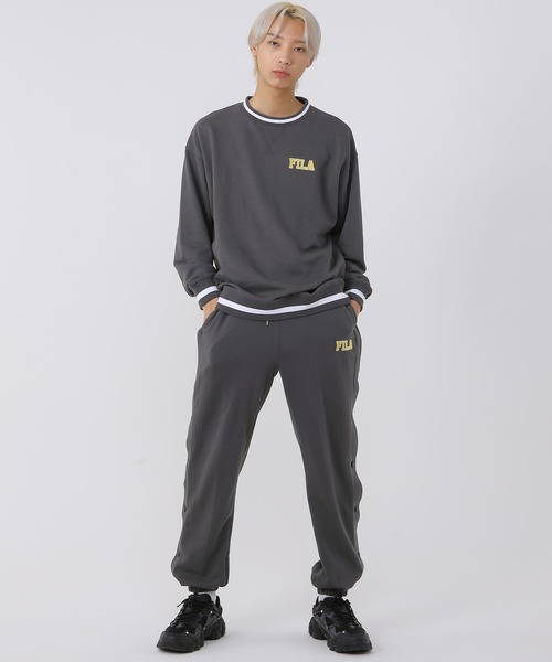 FILA(フィラ)の「FILA/フィラ ワンポイント ロゴ刺繍 ウエストゴム サイドスナップ ルーズシルエット イージーパンツ スウェットパンツ 裏毛(スウェットパンツ・メンズ・アッシュグレー/スミクロ/ケリー・S/M/L)」の17枚目の写真