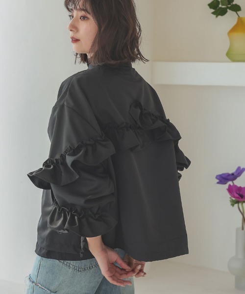 DONOBAN(ドノバン)の「モックフリルブルゾン(ブルゾン・レディース・ブラック・F)」の10枚目の写真