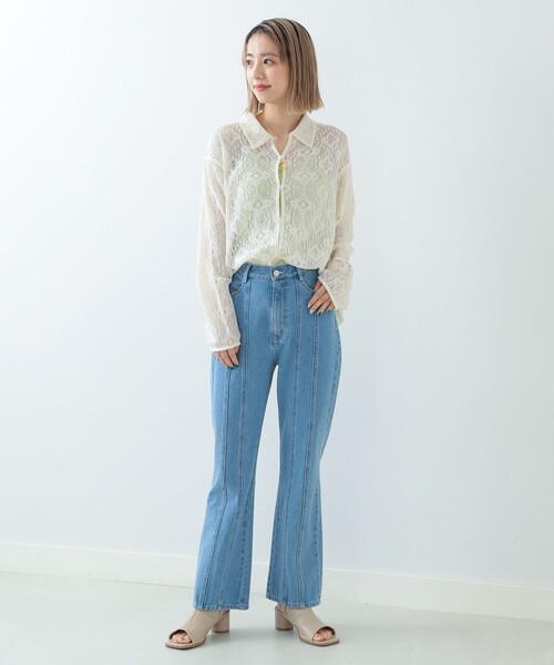 Ray BEAMS(レイビームス)の「Ray BEAMS / Wシーム デニム パンツ(デニムパンツ・レディース・ライトブルー/ブルー系その他3・0/1)」の8枚目の写真