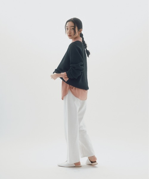 INSIIS(インシス)の「【セットアップ対応可】クルーネックニット(ニット/セーター・レディース・ホワイト/ブラック/ブルー・フリー)」の8枚目の写真